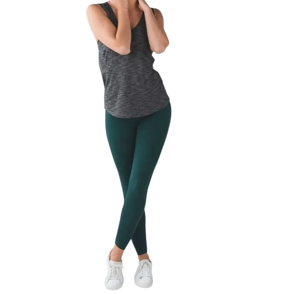 LULULEMON ATHLETICA Flow & Go Tight In Deep Green Size 4